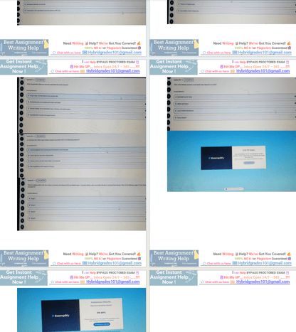 NR507 Week 8 Final Exam Due 22th December 2025 Complete Actual Exam Questions 1- 100 NR-507 Advanced Pathophysiology NR 507 Midterm and Finals Examplify Online Proctored Exam - Your Assignment Handlers (Bypass_proctored_Exams)