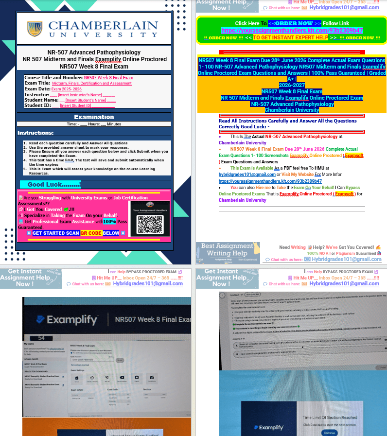 NR507 Week 8 Final Exam Due 28th June 2026 Complete Actual Exam Questions 1- 100 NR-507 Advanced Pathophysiology NR507 Midterm and Finals Examplify Online Proctored Exam Questions and Answers | 100% Pass Guaranteed | Graded A+ | - Your Assignment Handlers (Bypass_proctored_Exams)