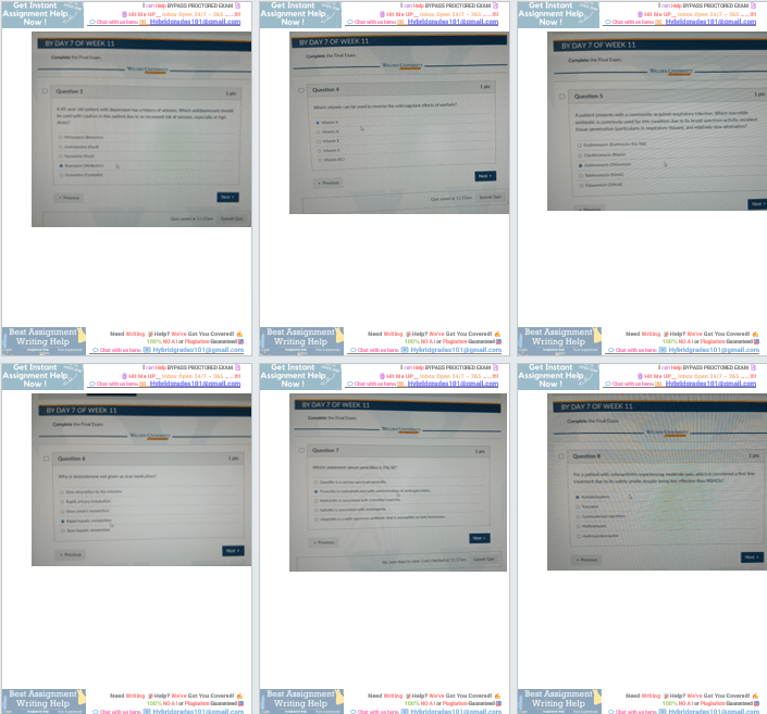NURS6521 Week 11 Final Exam Review Complete Questions 1-101 Actual Online Exam NURS - 6521N Advanced Pharmacology Questions and Answers - Your Assignment Handlers (Bypass_proctored_Exams)