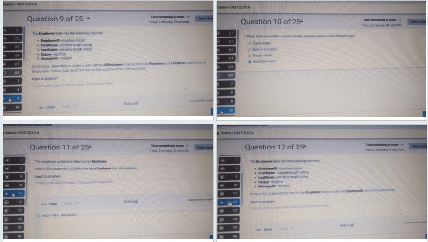 ZLO1: Data Management WGU D427 OA Objective Assessment Complete Actual Exam Questions 6 - 60 Screenshots D427 Data Management - Applications Exam Questions and Answers - Your Assignment Handlers (Bypass_proctored_Exams)