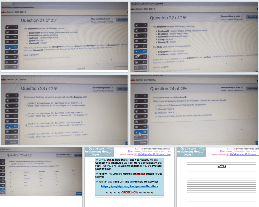 ZLO1: Data Management WGU D427 OA Objective Assessment Complete Actual Exam Questions 6 - 60 Screenshots D427 Data Management - Applications Exam Questions and Answers - Your Assignment Handlers (Bypass_proctored_Exams)